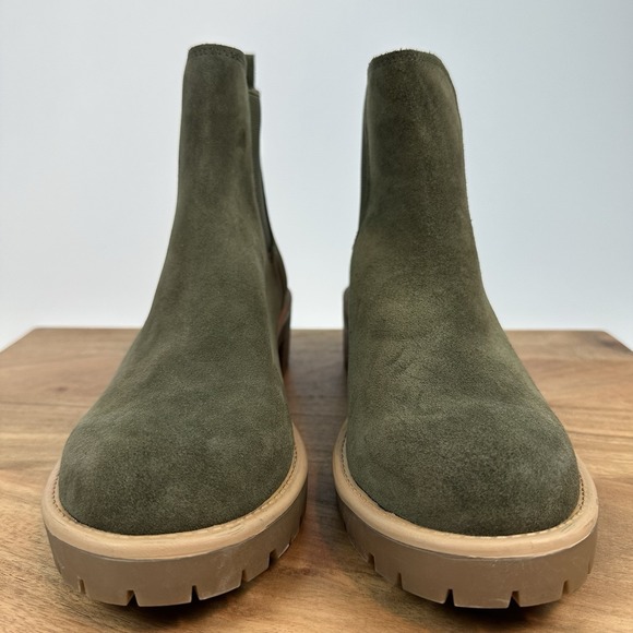 New NWOB Womens Blondo Waterproof Mayes Green Suede Chelsea Ankle Boots Size 9 M - Picture 3 of 8